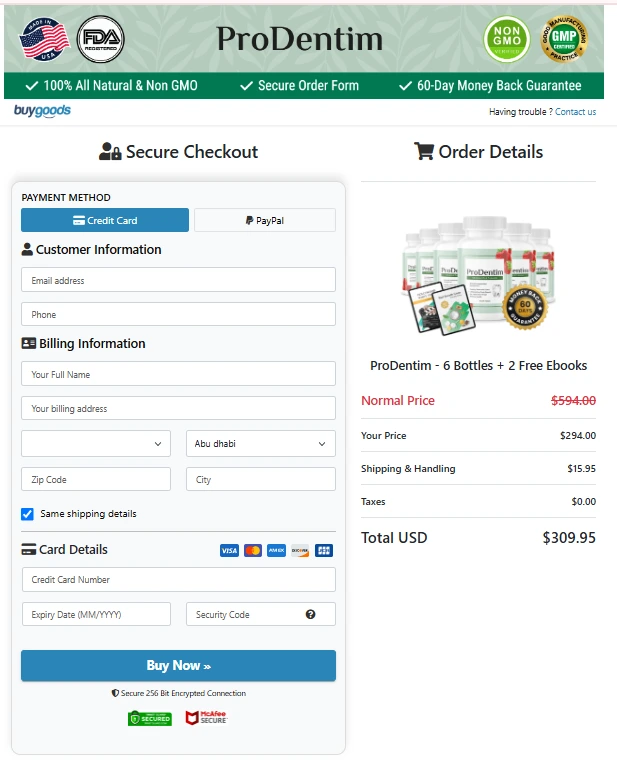 Prodentim Order Form