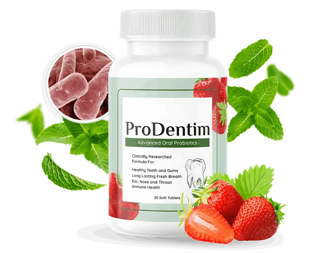 ProDentim probiotic supplement bottle for healthy teeth and gums